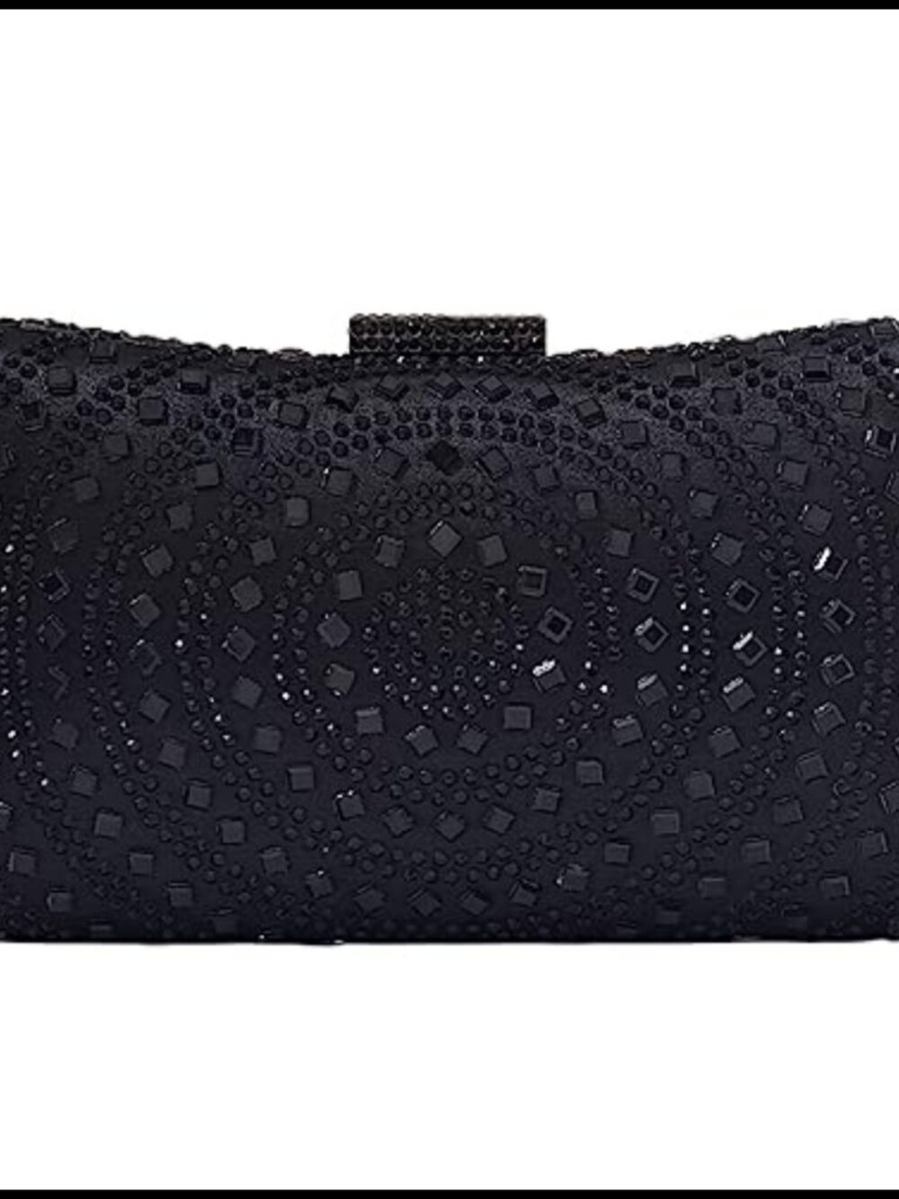 Rhinestone Satin Clutch Evening Bag Detachable Chains Wedding Party Purse